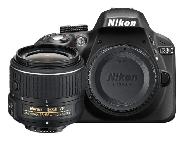 Nikon D3300 + AF-S DX NIKKOR 18-55mm SLR-Kamera-Set 24,2 MP CMOS 6000 x 4000 Pixel Schwarz