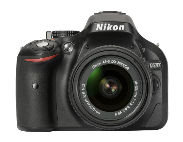 Nikon D5200 + AF-S DX NIKKOR 18-55mm SLR-Kamera-Set 24,1 MP CMOS 6000 x 4000 Pixel Schwarz