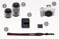 Canon EOS Kiss M + EF-M 15-45mm + 55-200mm MILC 24.1 MP CMOS 6000 x 4000 pixels Black